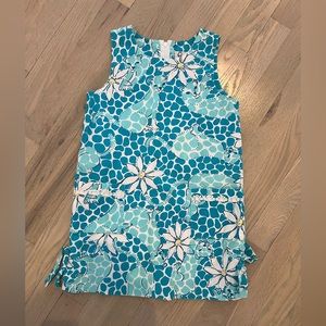 Lilly Pulitzer Children’s Shift Aqua with cheetah and daisy print